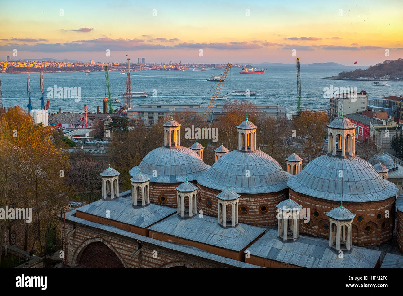 Vista da Tophane verso il Bosforo e il Mar di Marmara Foto Stock