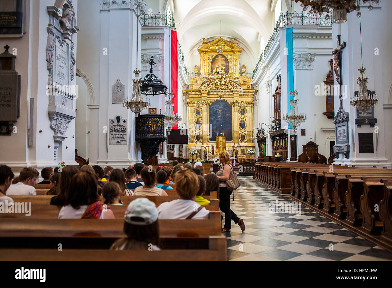 La chiesa della Santa Croce, qui riposo il cuore di Frederick Chopin, Varsavia, Polonia Foto Stock