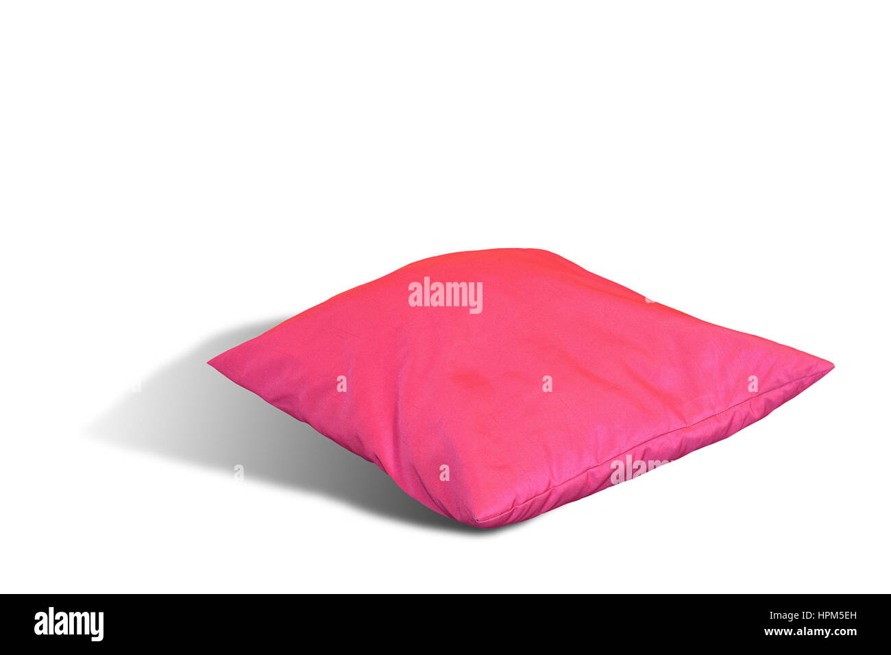 Cuscino rosa su sfondo bianco con ombra Foto Stock