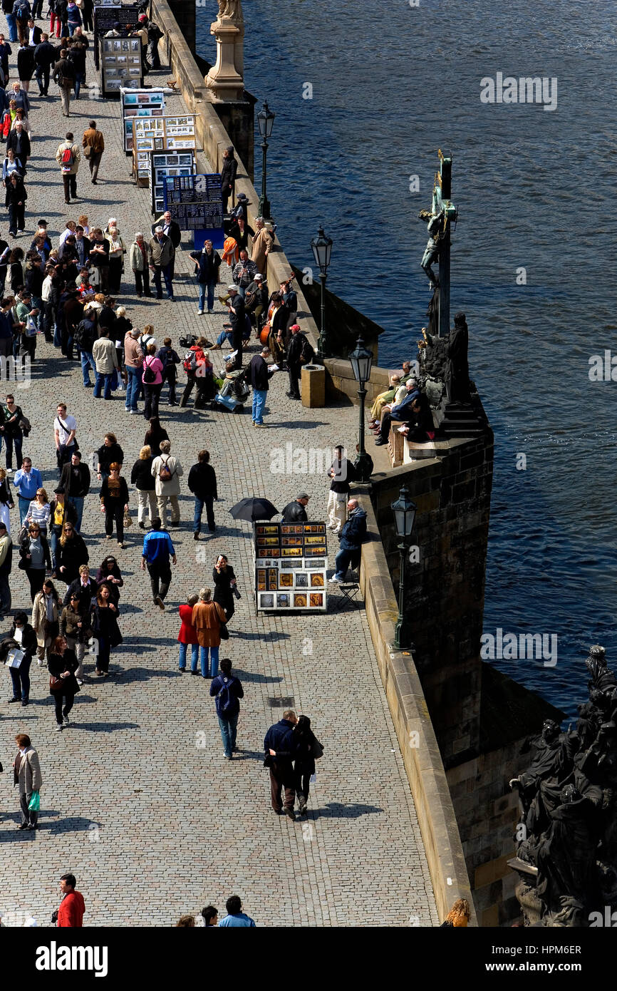 Charles Bridge.Praga. Repubblica ceca Foto Stock