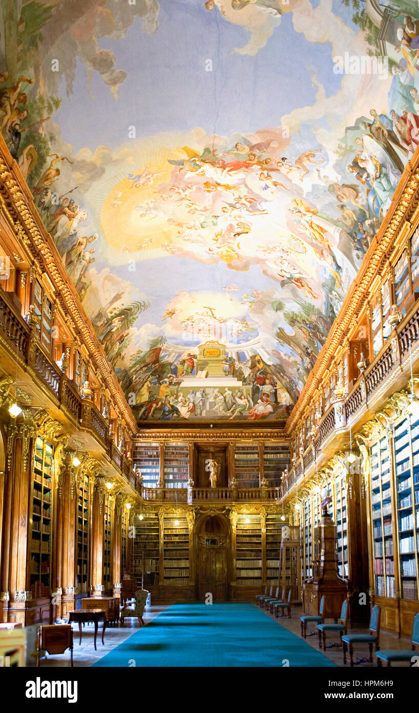 Kloster Strahov, philosophische Bibliothek.Praga. Repubblica ceca Foto Stock