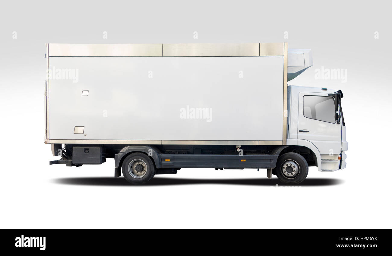 Carrello bianco isolato su bianco pronto per il branding Foto Stock