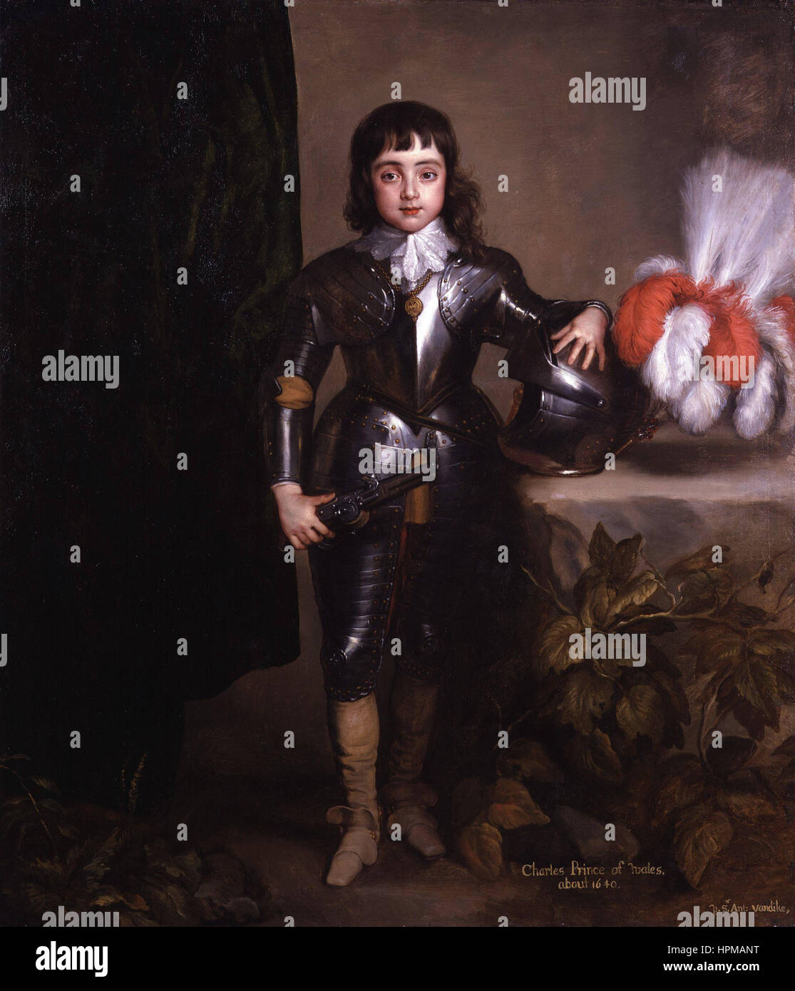 Anthony Van Dyck e studio ritratto di Re Carlo II Foto Stock