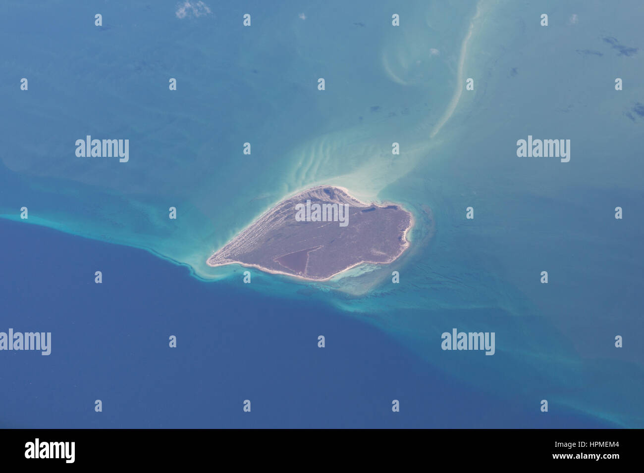 Vista Aeriel delle isole dei Caraibi Foto Stock