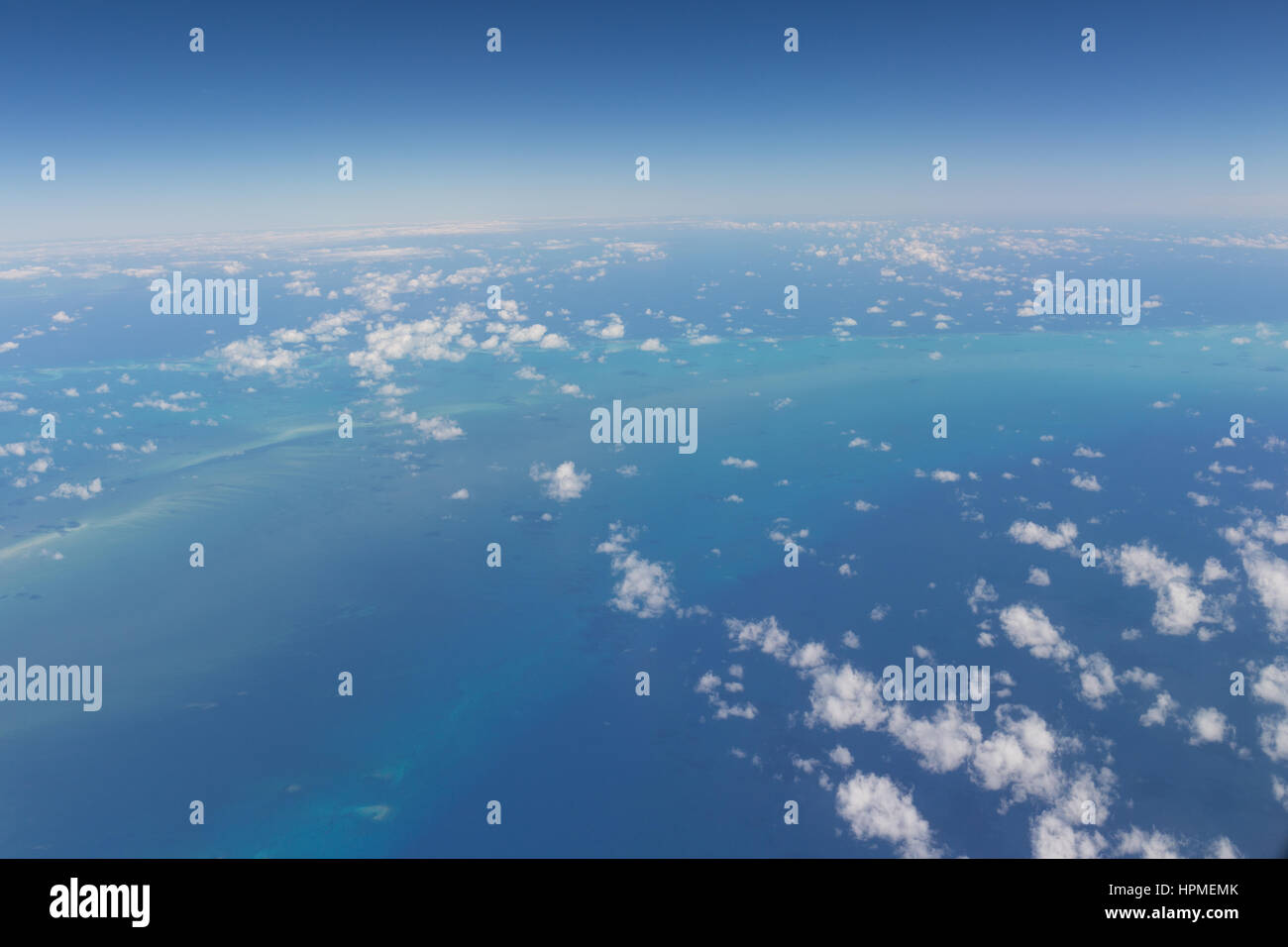 Vista Aeriel delle isole dei Caraibi Foto Stock