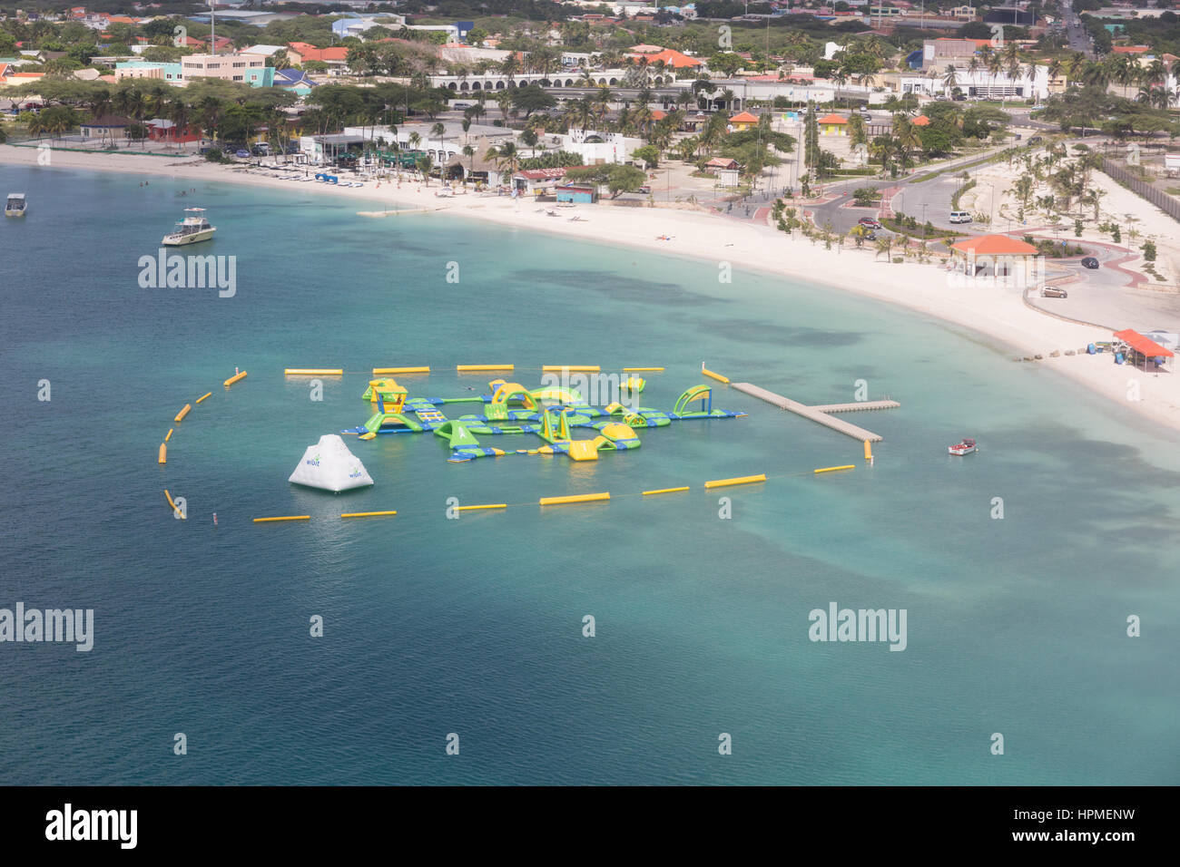 Vista Aeriel di Aruba isola Foto Stock