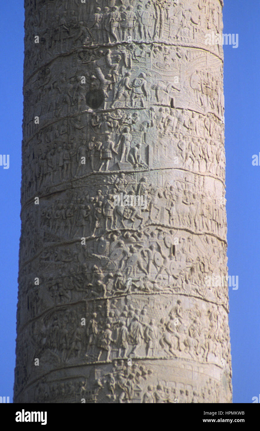 Colonna di Traiano nel Foro Traiano,roma, Italia Foto Stock