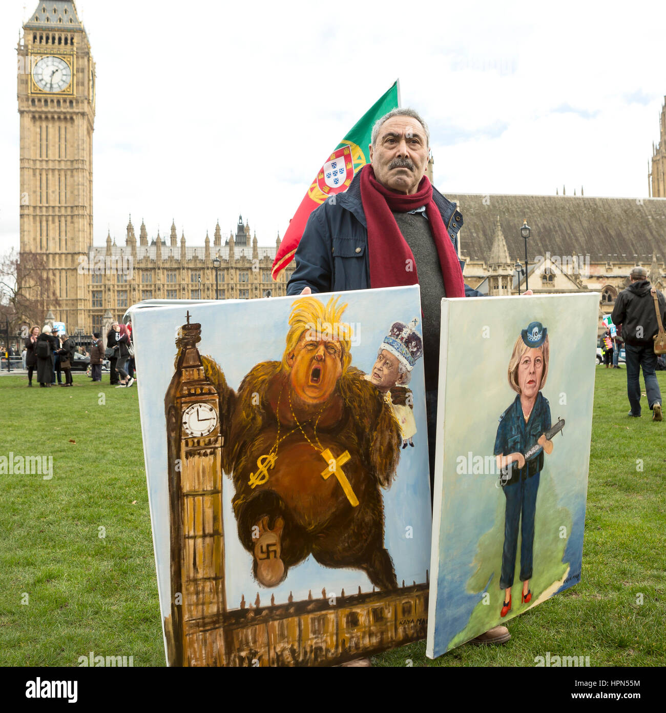 London, Regno Unito - 20 Febbraio 2017: Kaja Mar. Kaja Mar è stato dipinto politico fantastiche immagini per tutte le diverse manifestazioni politiche ag Foto Stock