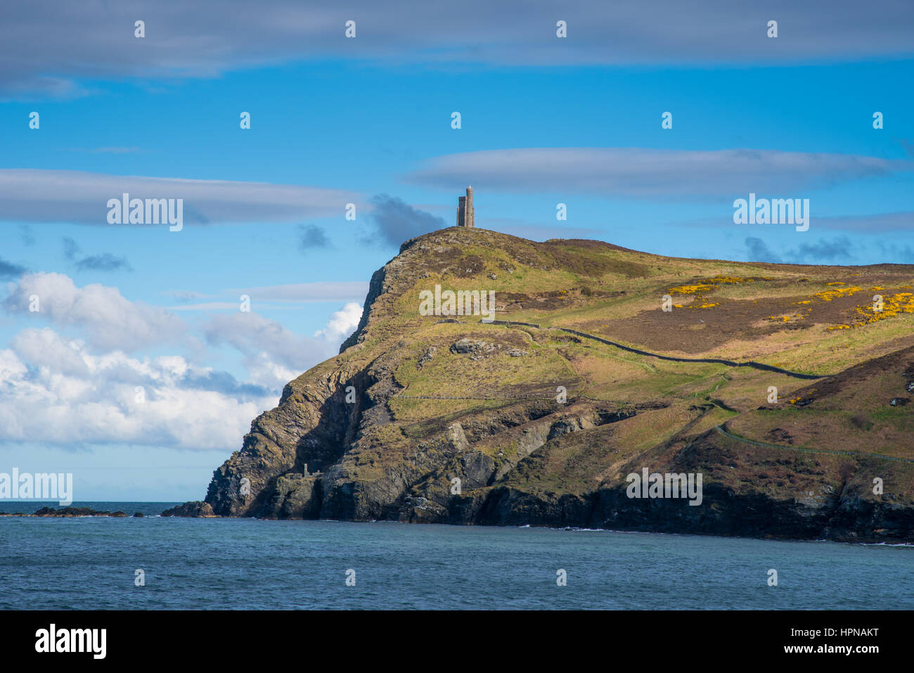 Vista di testa Bradda, PORT ERIN, Isola di Man. Foto Stock