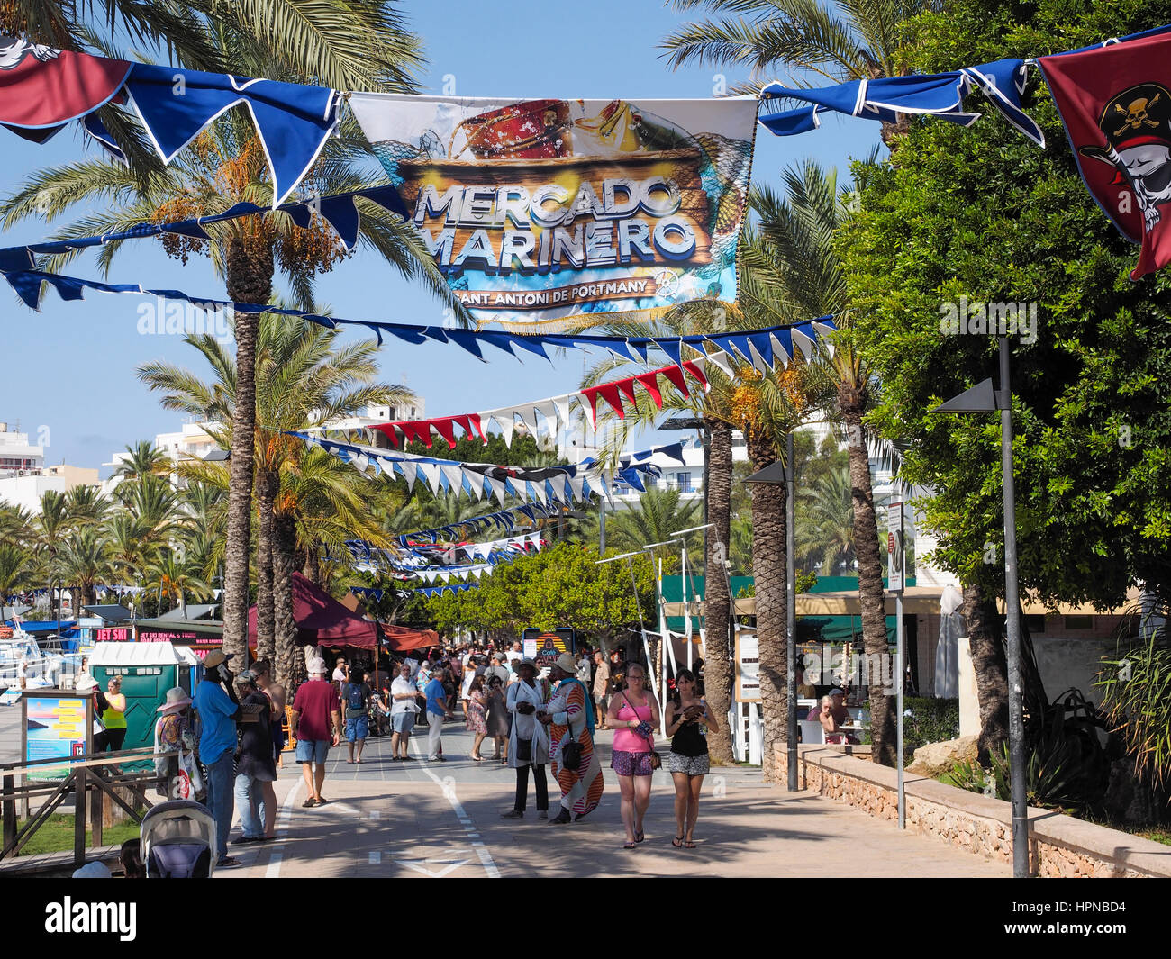 MERCADO MARINERO mercato vicino a Passeig de la Mar San Antonio Ibiza spagna isole baleari Foto Stock
