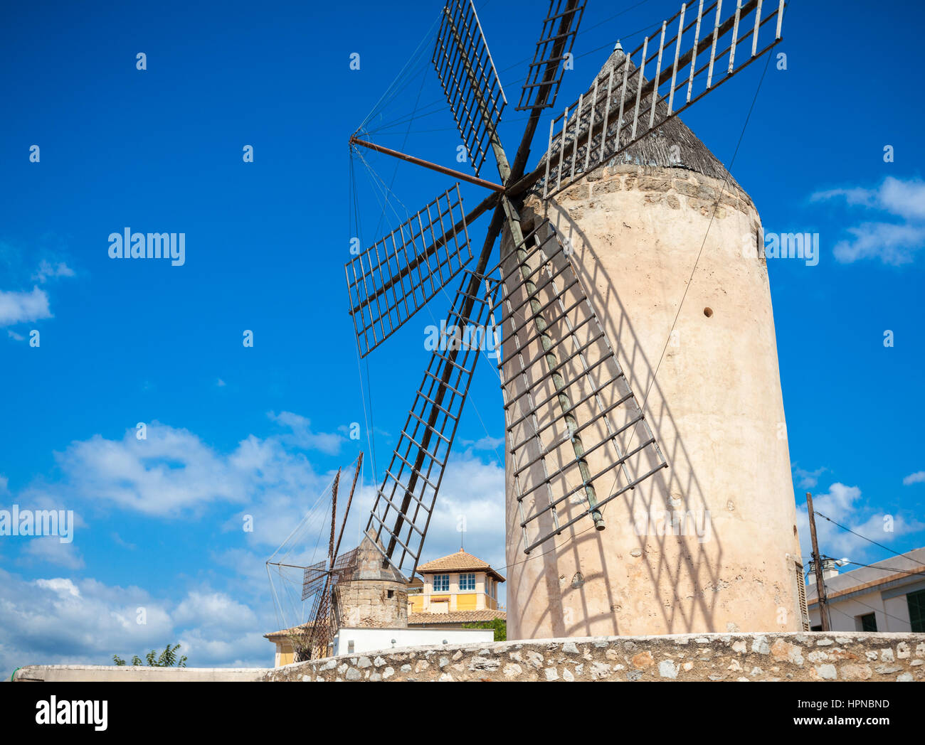 Il mulino a vento, Maiorca, SPAGNA Foto Stock