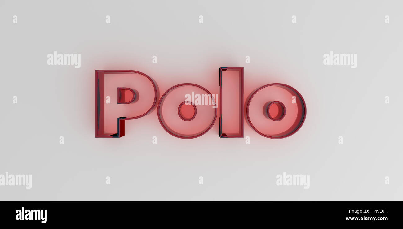 Polo - vetro rosso il testo su sfondo bianco - 3D reso Royalty free stock foto. Foto Stock