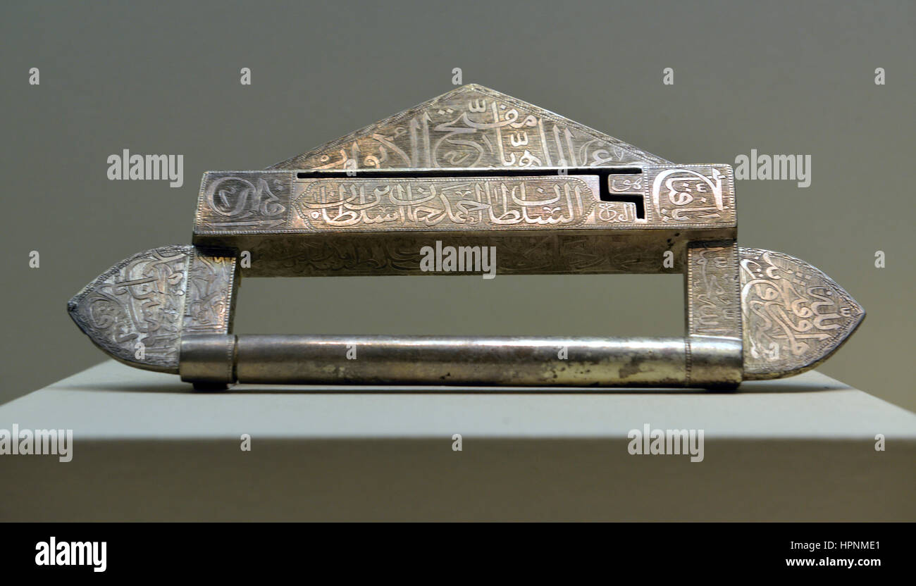 Serratura. 1603-1617 CE. Argento. Museo Nazionale di Riyadh. Foto Stock