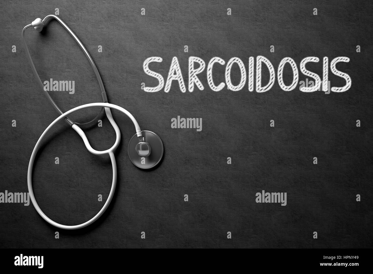 Sarcoidosi concetto sulla lavagna. 3D'illustrazione. Foto Stock