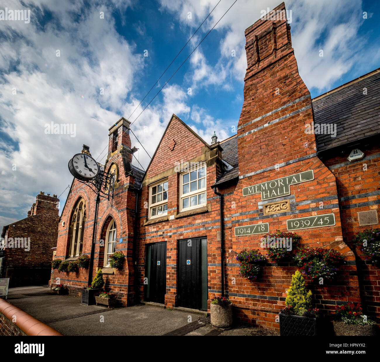 Memorial Hall, Haxby, nello Yorkshire, Regno Unito. Foto Stock