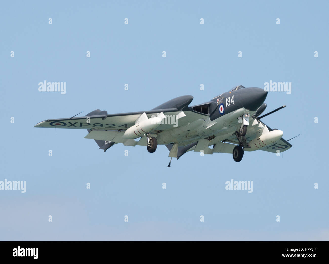 De Havilland DH110 Sea Vixen (Foxy Lady) della Royal Navy volo storico Foto Stock