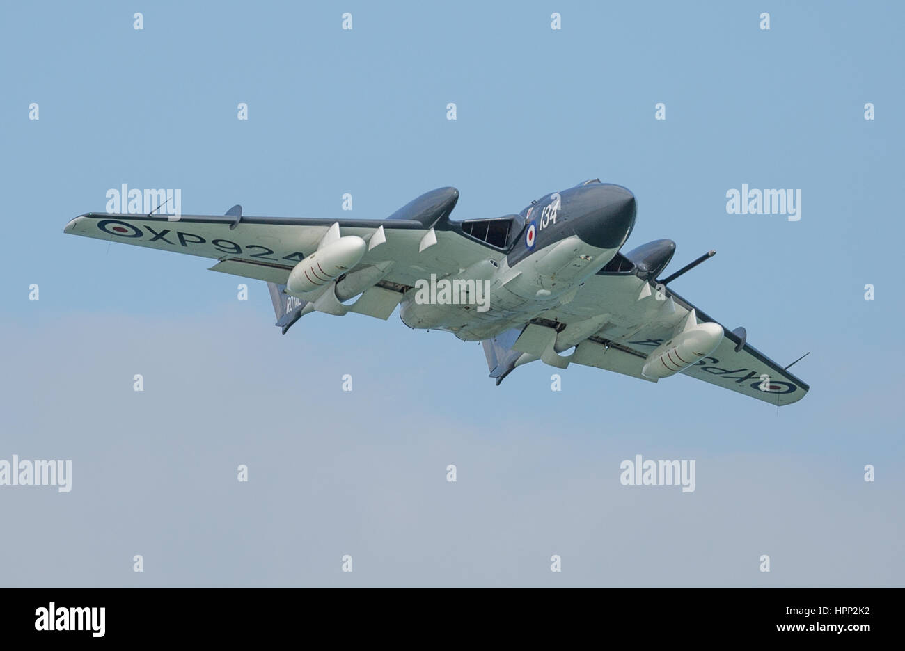 De Havilland DH110 Sea Vixen (Foxy Lady) della Royal Navy volo storico Foto Stock