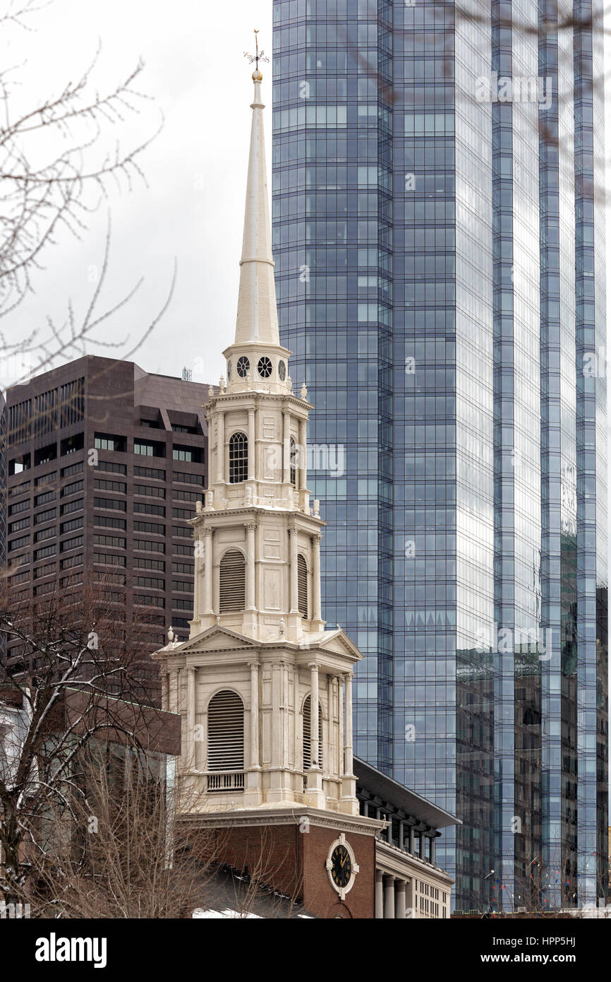 Park Street Chiesa Pinnacle, Boston Foto Stock