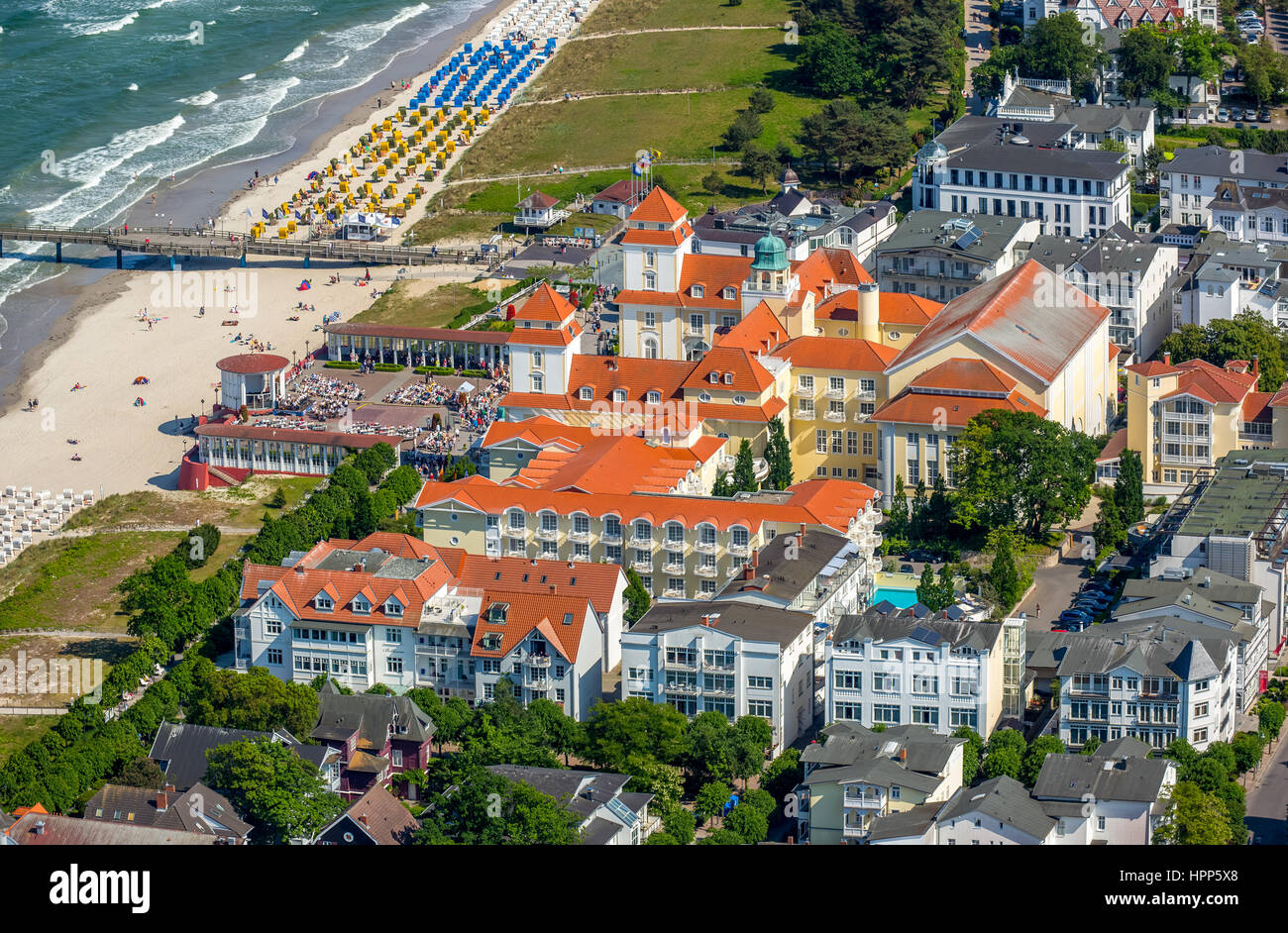 Casa Spa, Baltico seaside resort Binz, costa baltica, Meclemburgo-Pomerania, Germania Foto Stock