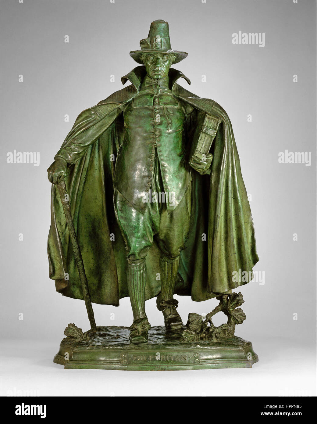 Il Puritan scultura in bronzo di Ausustus Saint-Gaudens Foto Stock