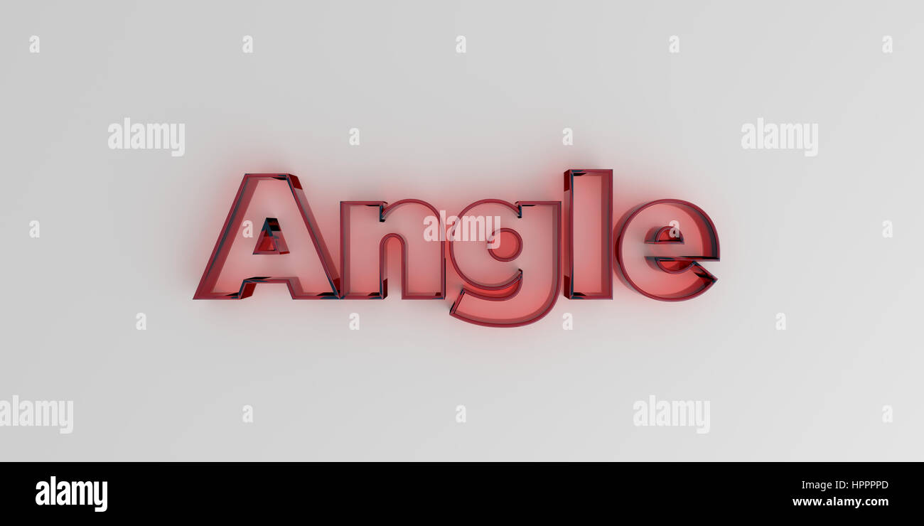 Angolo - vetro rosso il testo su sfondo bianco - 3D reso Royalty free stock foto. Foto Stock