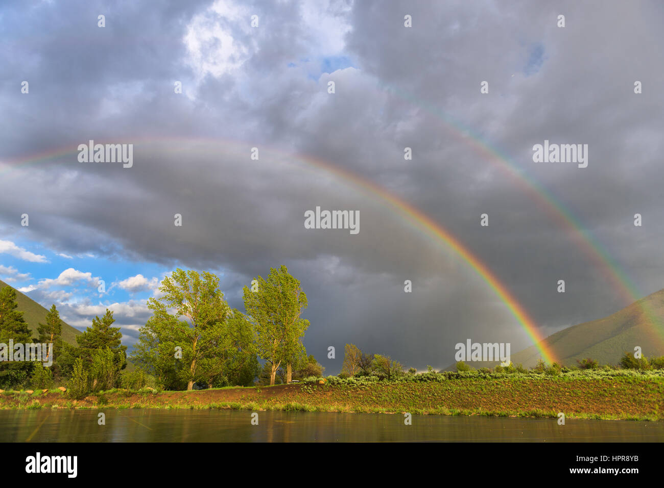 Doppio arcobaleno Foto Stock