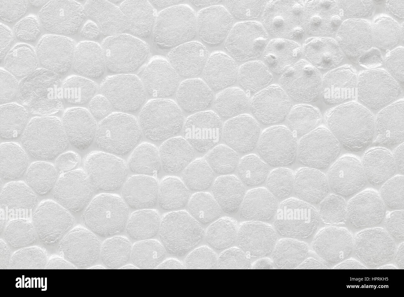 Close-up di alta qualità di immagine bianca di schiuma di polistirene STYROFOAM texture dello sfondo. Foto Stock