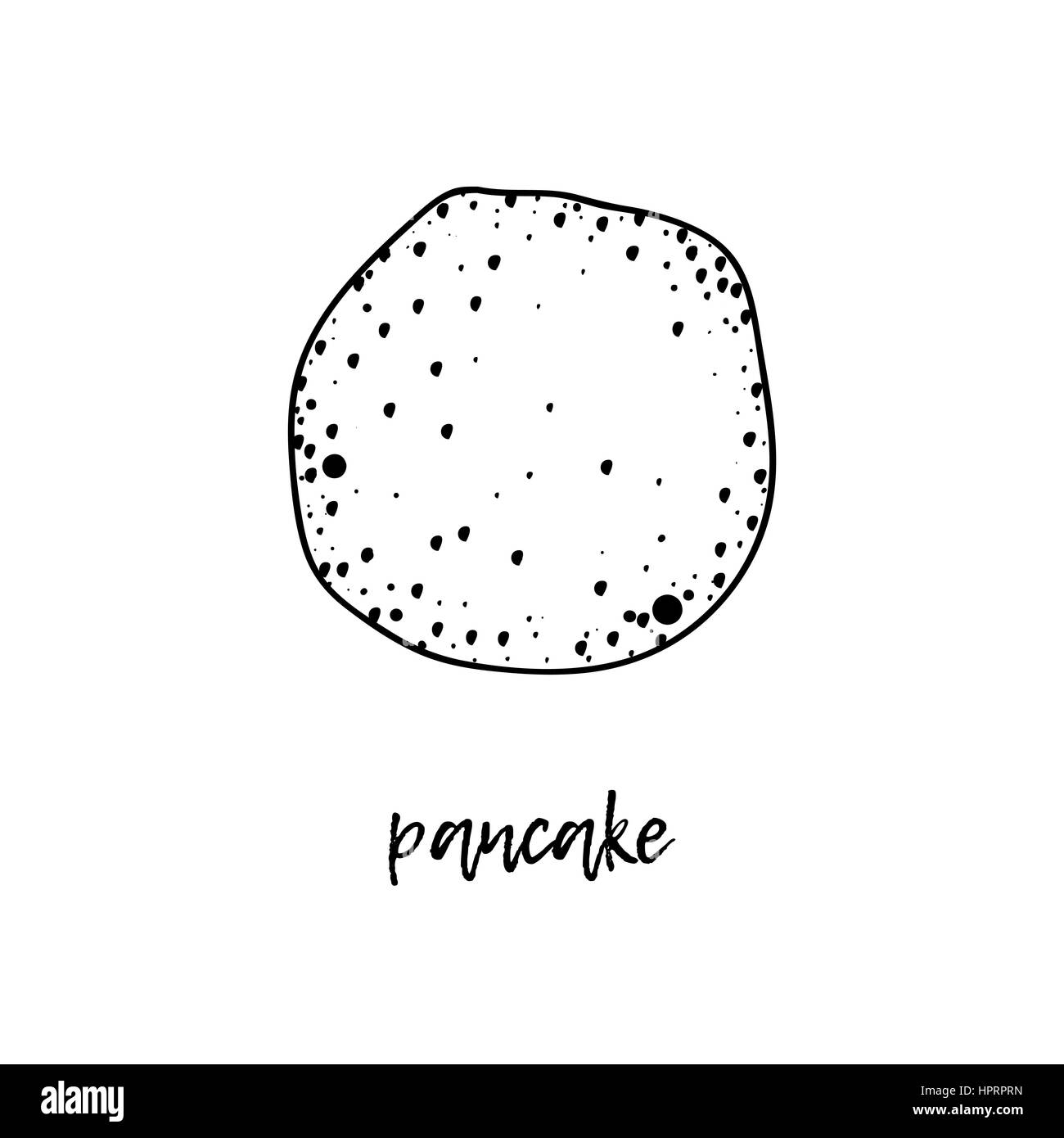 Russo Maslenitsa vacanze. Pancake è un simbolo di Shrovetide, isolato su bianco Foto Stock Russo Maslenitsa vacanze. Pancake è un simbolo di Shrovetide, isolato su bianco Foto Stock