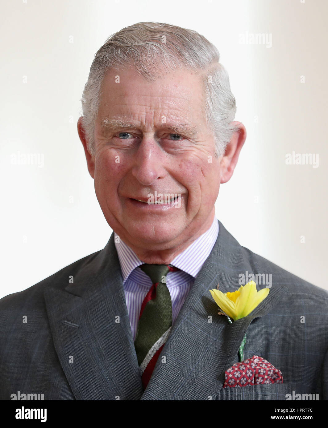 CWMBRAN, GALLES - 24 febbraio: Prince Charles, Principe di Galles incontra gli alunni e gli insegnanti coinvolti in un cambiamento climatico istruzione programma eseguito dalla carità, dimensione del Galles, a Blenheim Road comunità primaria, il 24 febbraio 2017 in Cwmbran, Regno Unito. (Foto di Chris Jackson - WPA Piscina / Getty Images) Foto Stock