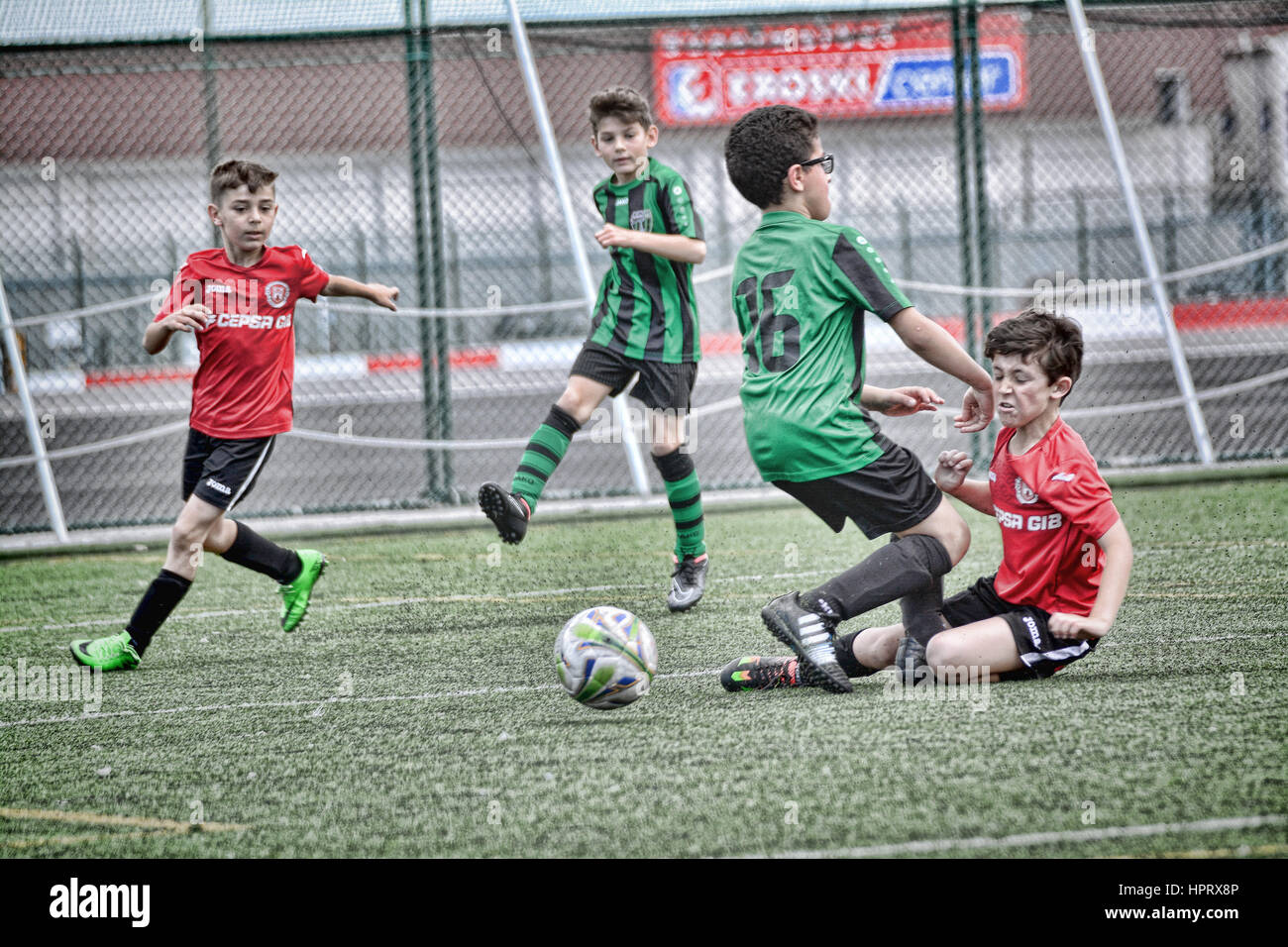 Il calcio in Gibilterra Foto Stock