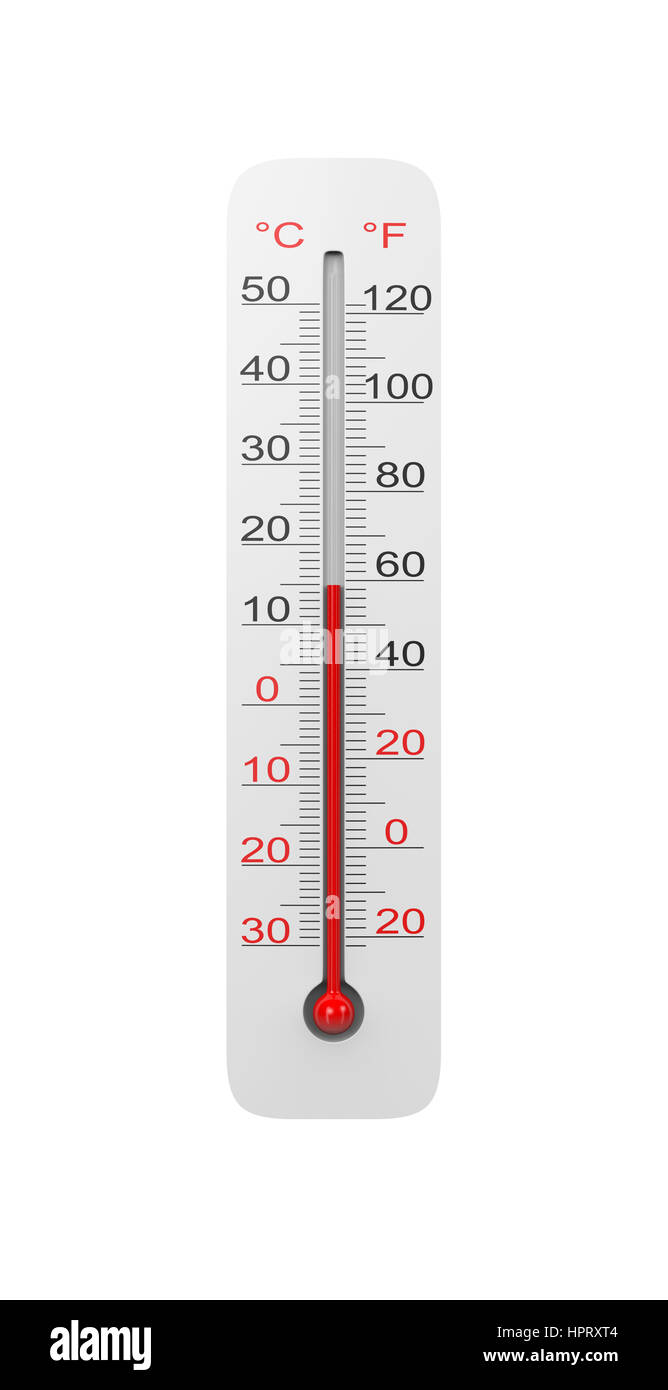 Termometro isolati su sfondo bianco 3D illustrazione Foto Stock
