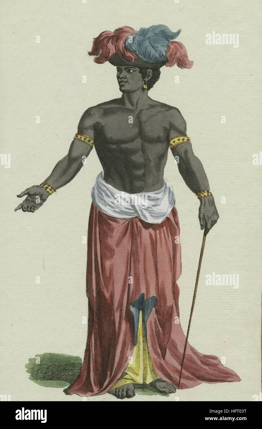 Un nobile nel regno africano di Wydah, attualmente il paese del Benin, 1849. Dalla Biblioteca Pubblica di New York. Foto Stock