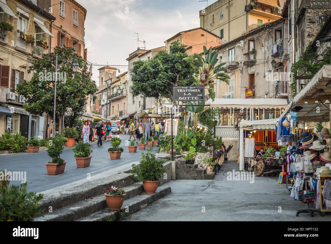 Tropea street, Calabria, Italia Foto Stock