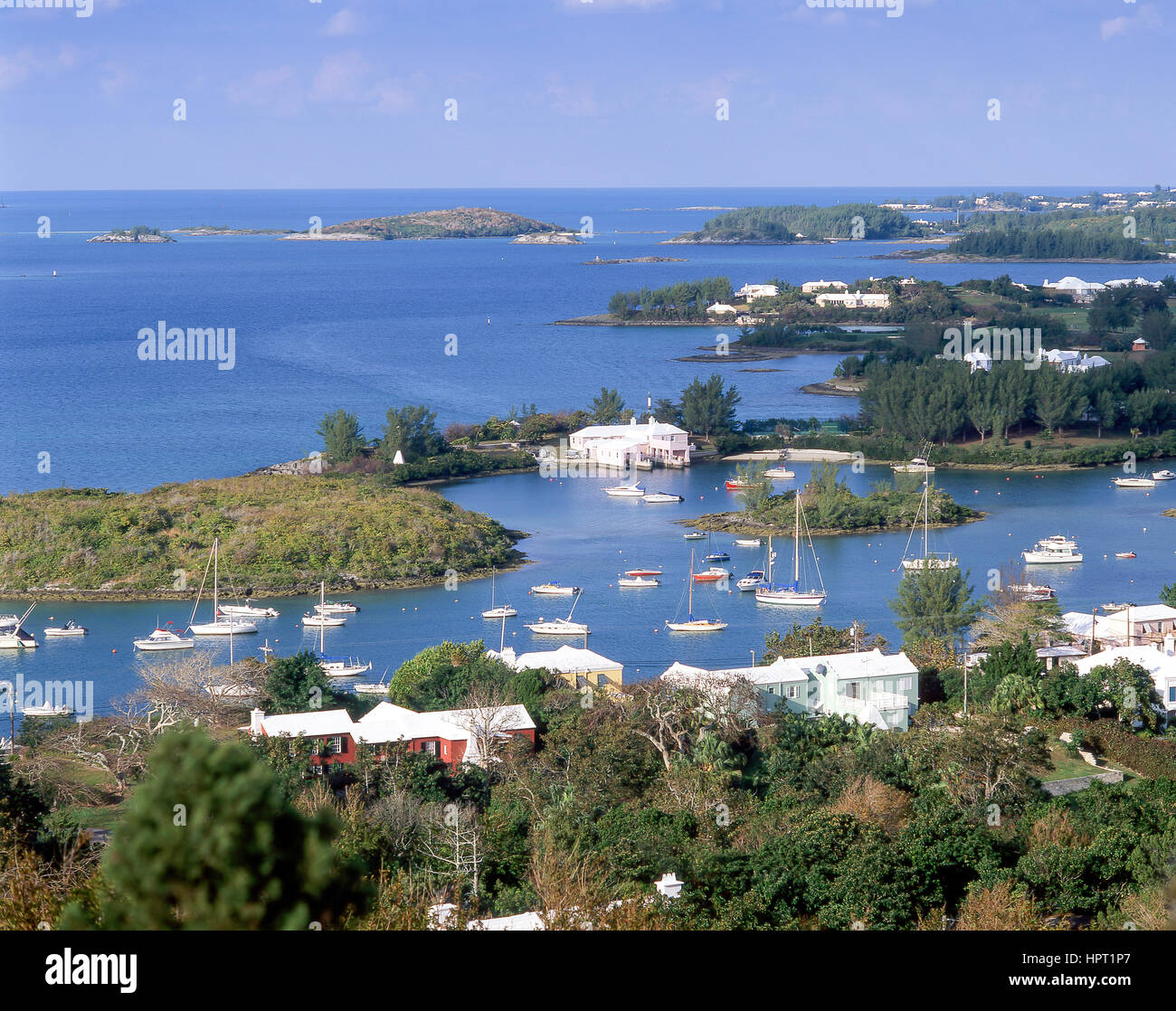 Vista di ingresso, ebreo's Bay, Southampton Parish, Bermuda Foto Stock