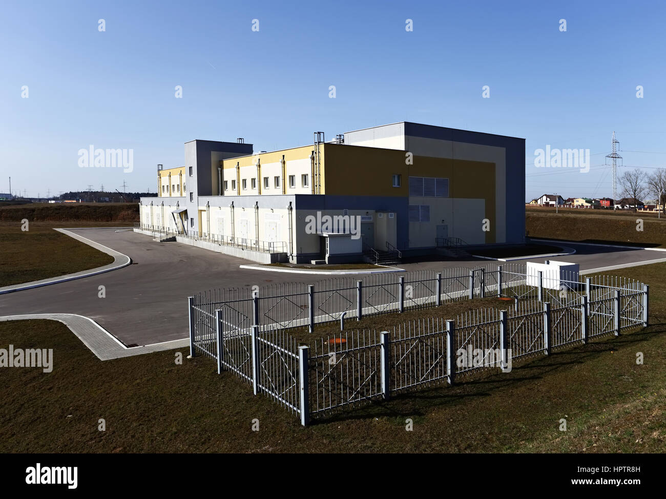 Tipo chiuso impianto di alimentazione di base vista generale Foto Stock