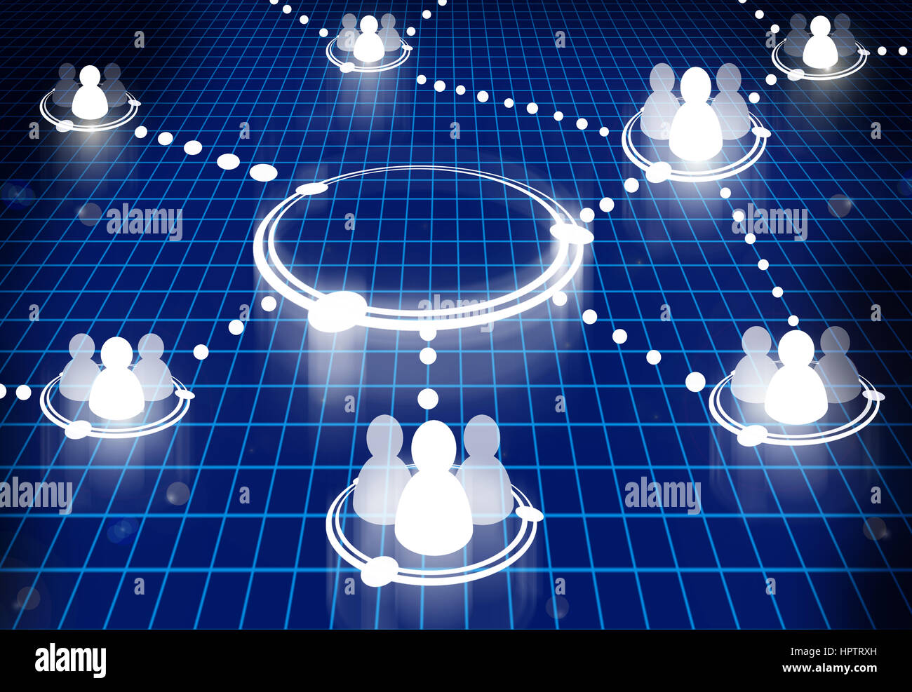 Sociale diagramma di rete Foto Stock