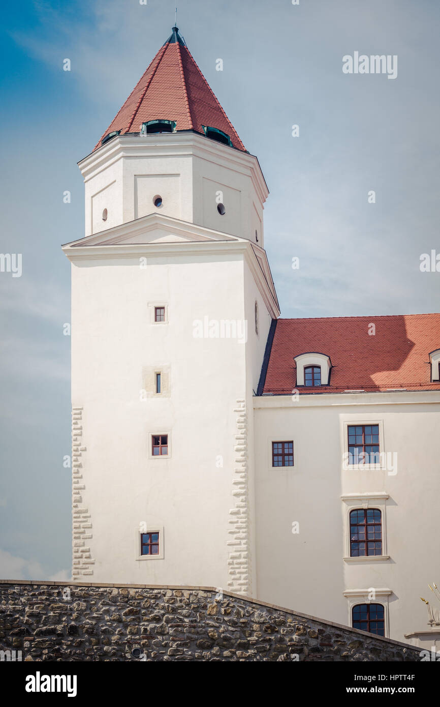 Torre del castello di Bratislava in Slovacchia Foto Stock