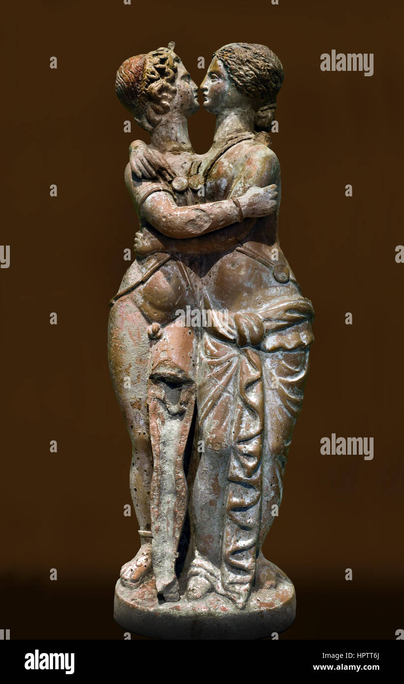 Amore e Psiche, del V secolo a.c. - I secolo d.c. il greco-romana statuine di terracotta Foto Stock