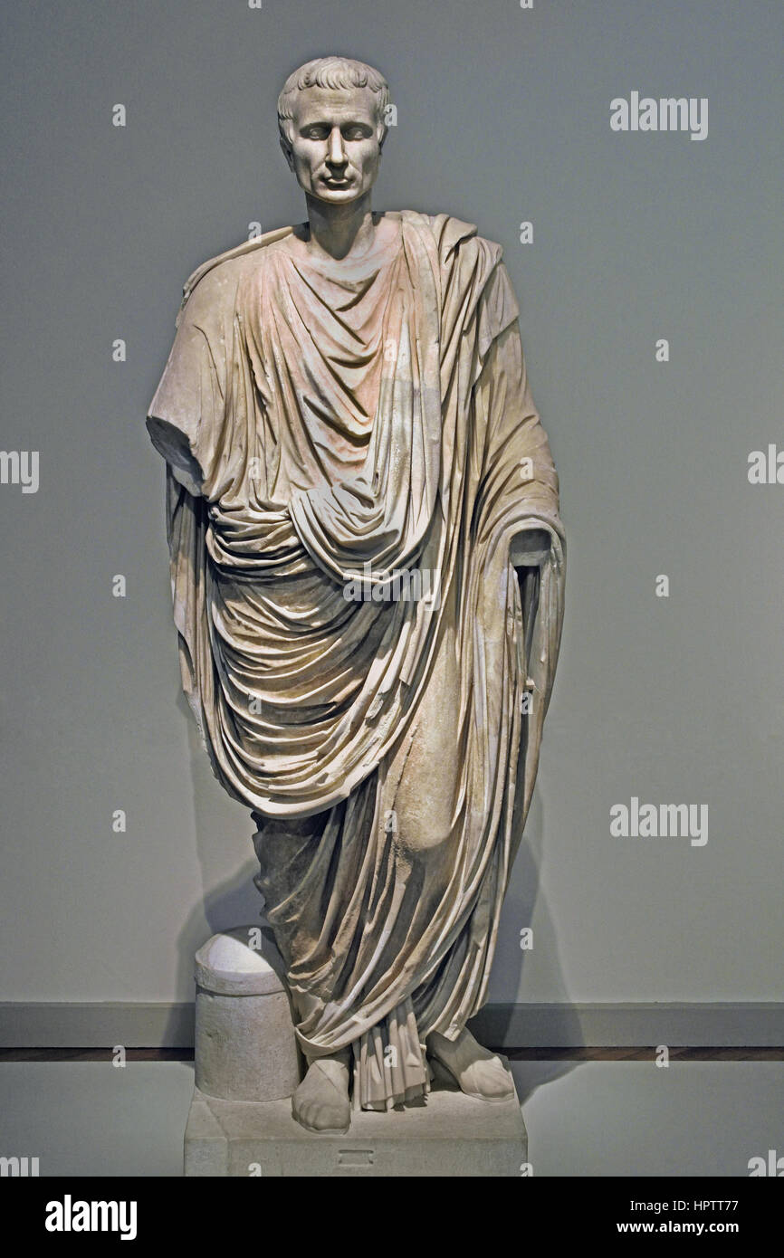 Statua di toga 50 AD, Roma , Italia romana, Foto Stock