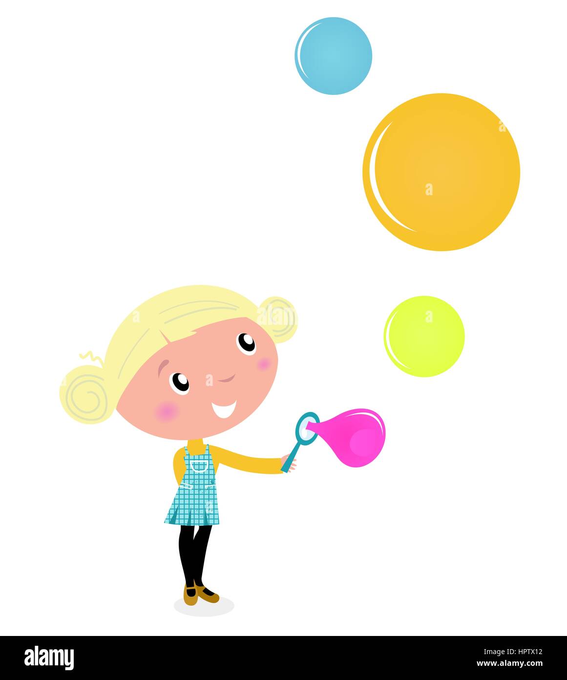 10492834 - Cartoon carino bambino con colorate bolle di sapone Foto stock -  Alamy