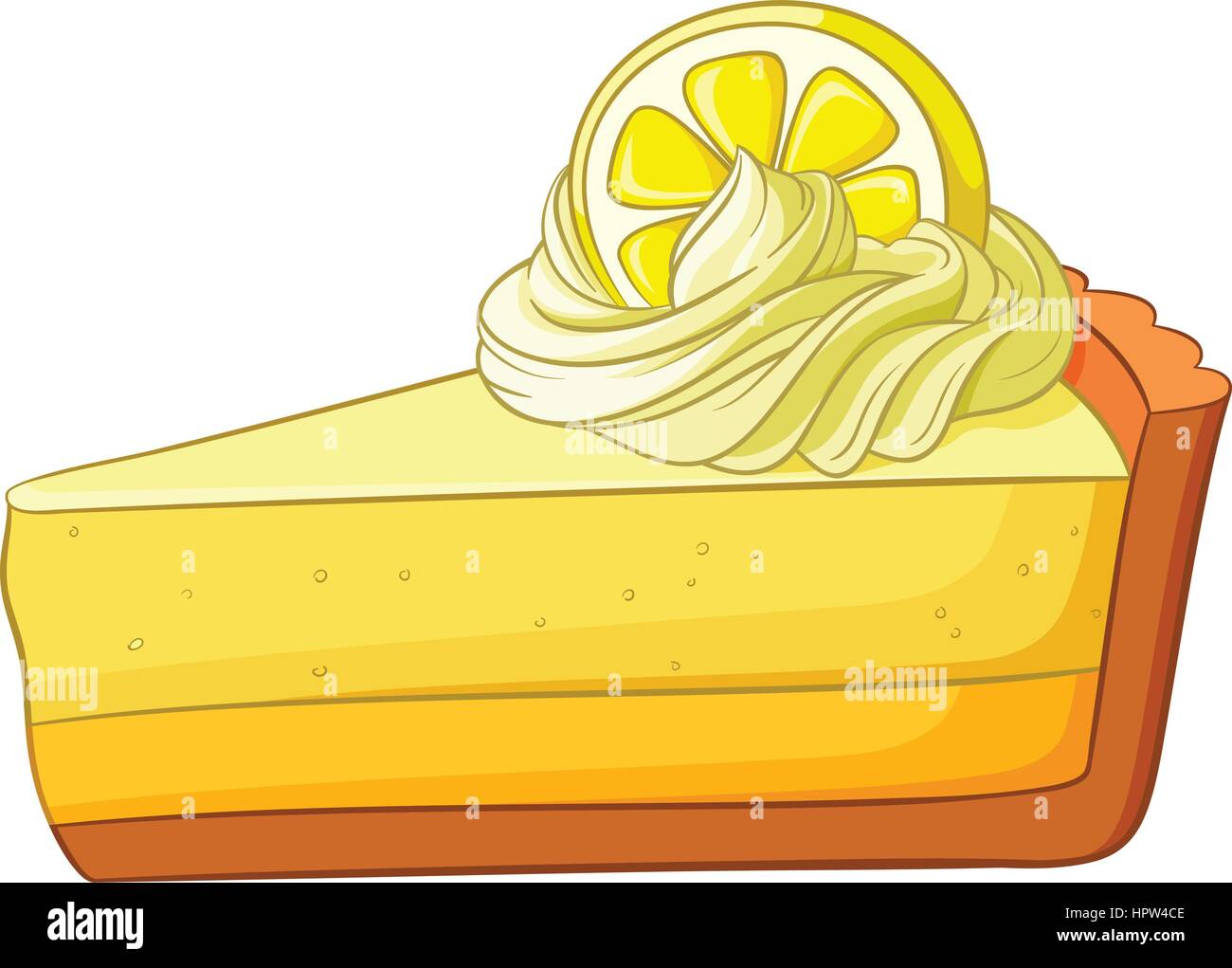 Un pezzo di torta al limone. Illustrazione Vettoriale. Illustrazione Vettoriale