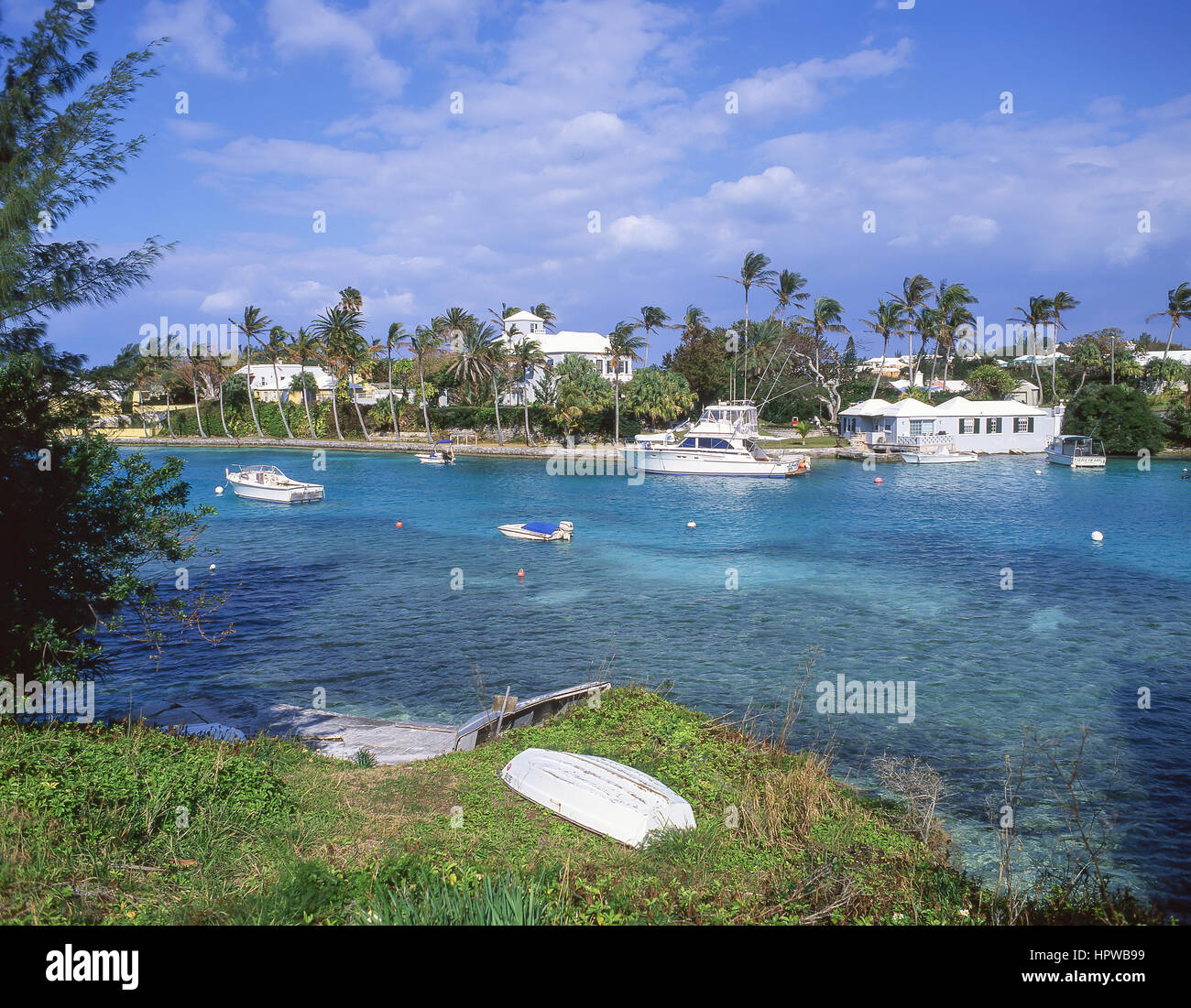 Vista di ingresso, Flatt di ingresso, parrocchia di Hamilton, Bermuda Foto Stock