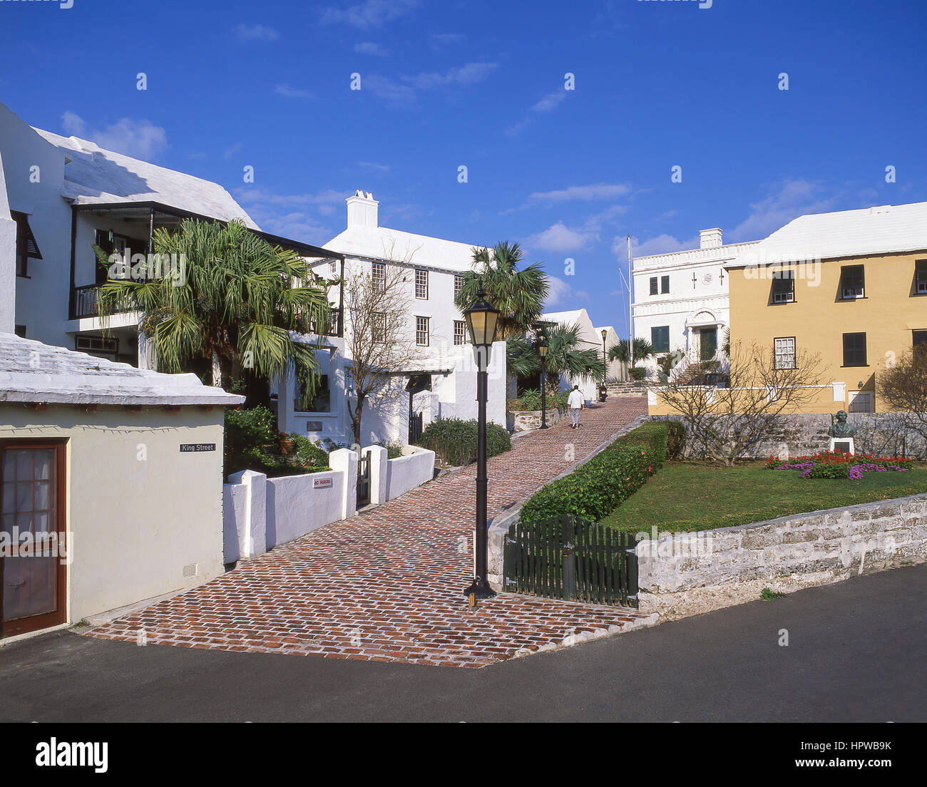 Old State House, 'rosso mattone su strada", St.George Town, St.George's Parish, Bermuda Foto Stock
