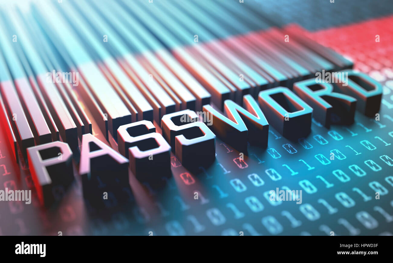 La password per il codice a barre, illustrazione. Foto Stock