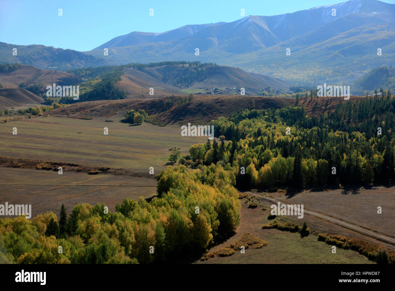 Valley vicino a Burqin Foto Stock