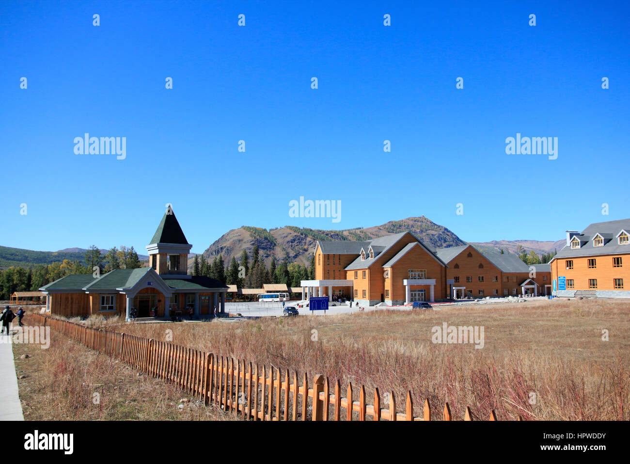 Villaggio vicino Burqin Foto Stock