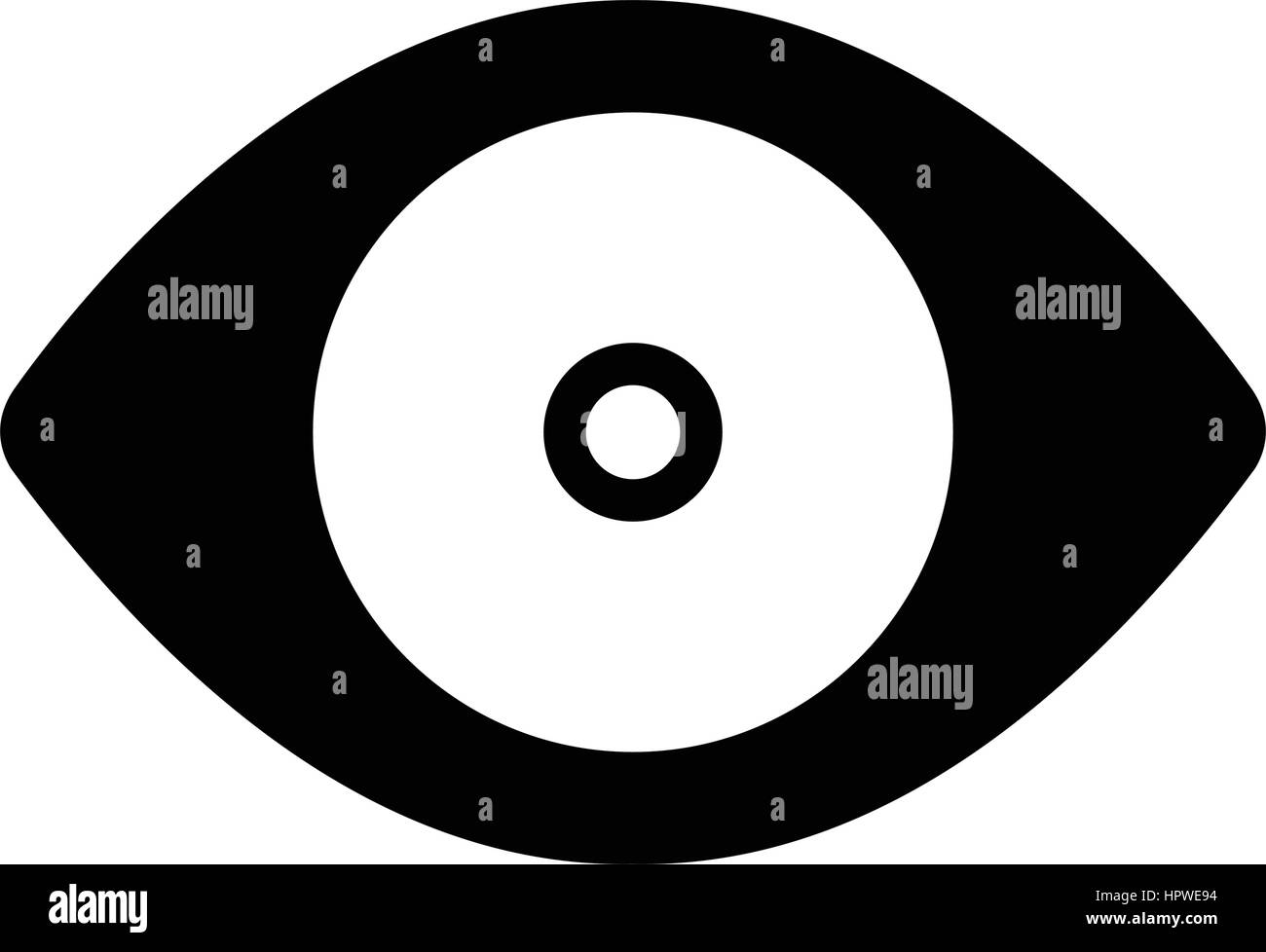 Icona occhio - vettore icona nera Illustrazione Vettoriale