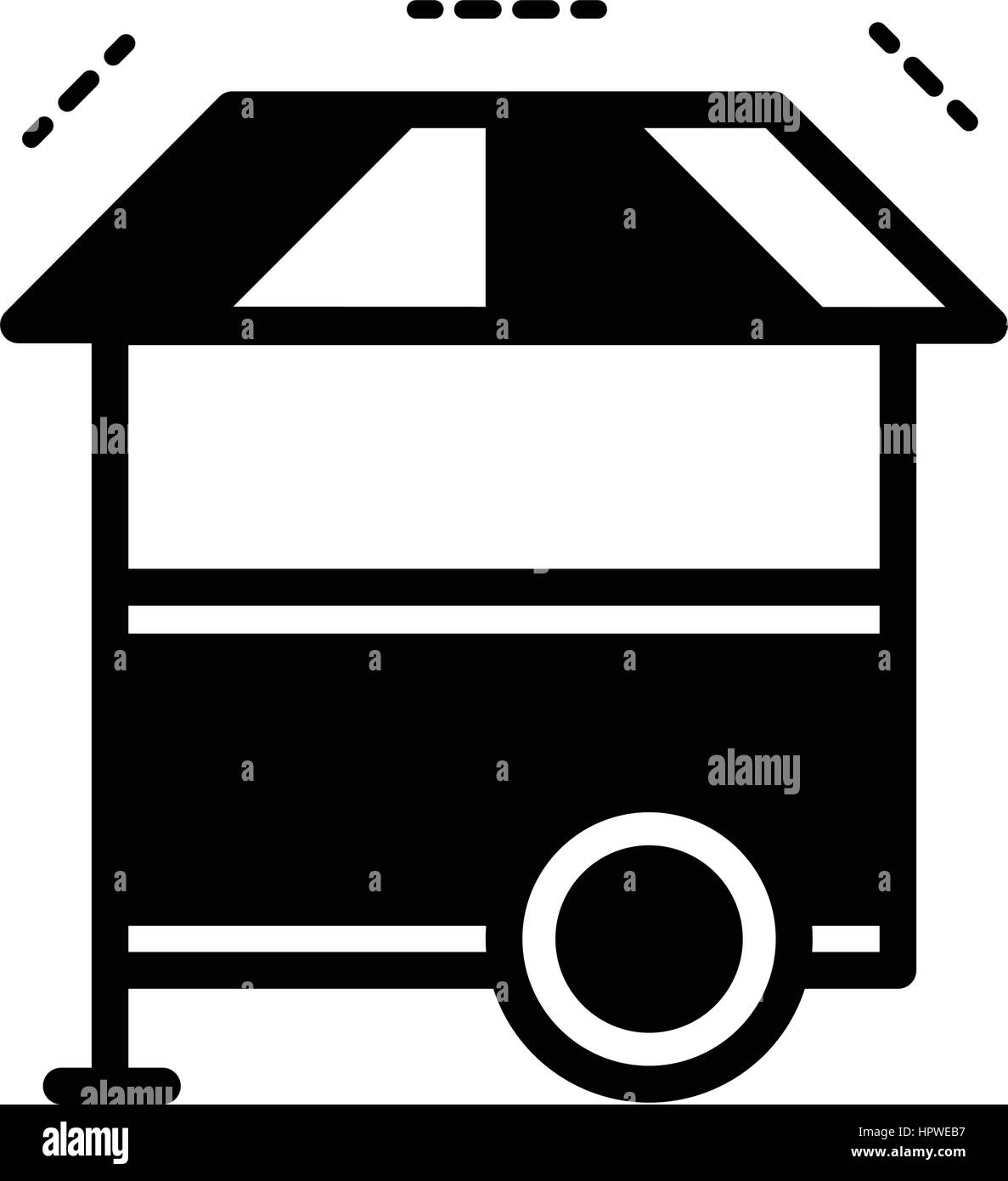 Hotdog icona carrello colore nero Illustrazione Vettoriale