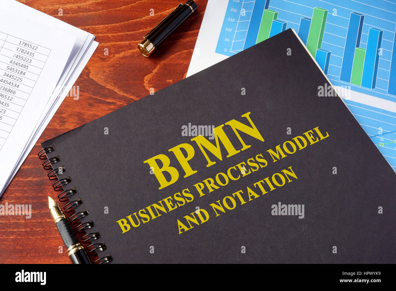 Prenota con titolo Business BPMN Modello di processo e la notazione. Foto Stock