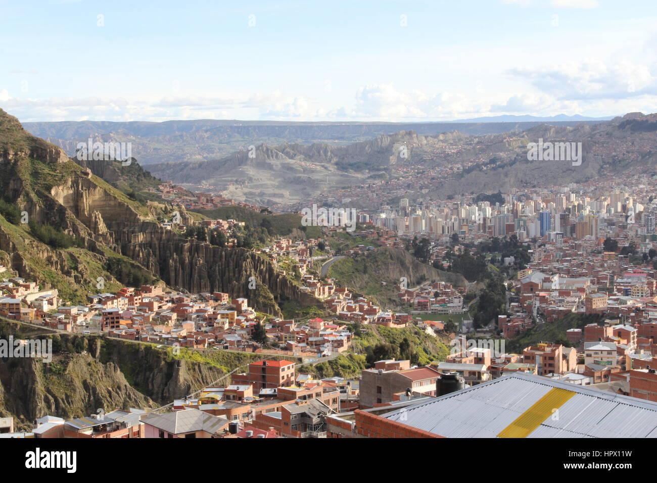 Giornata di sole a La Paz in Bolivia Foto Stock